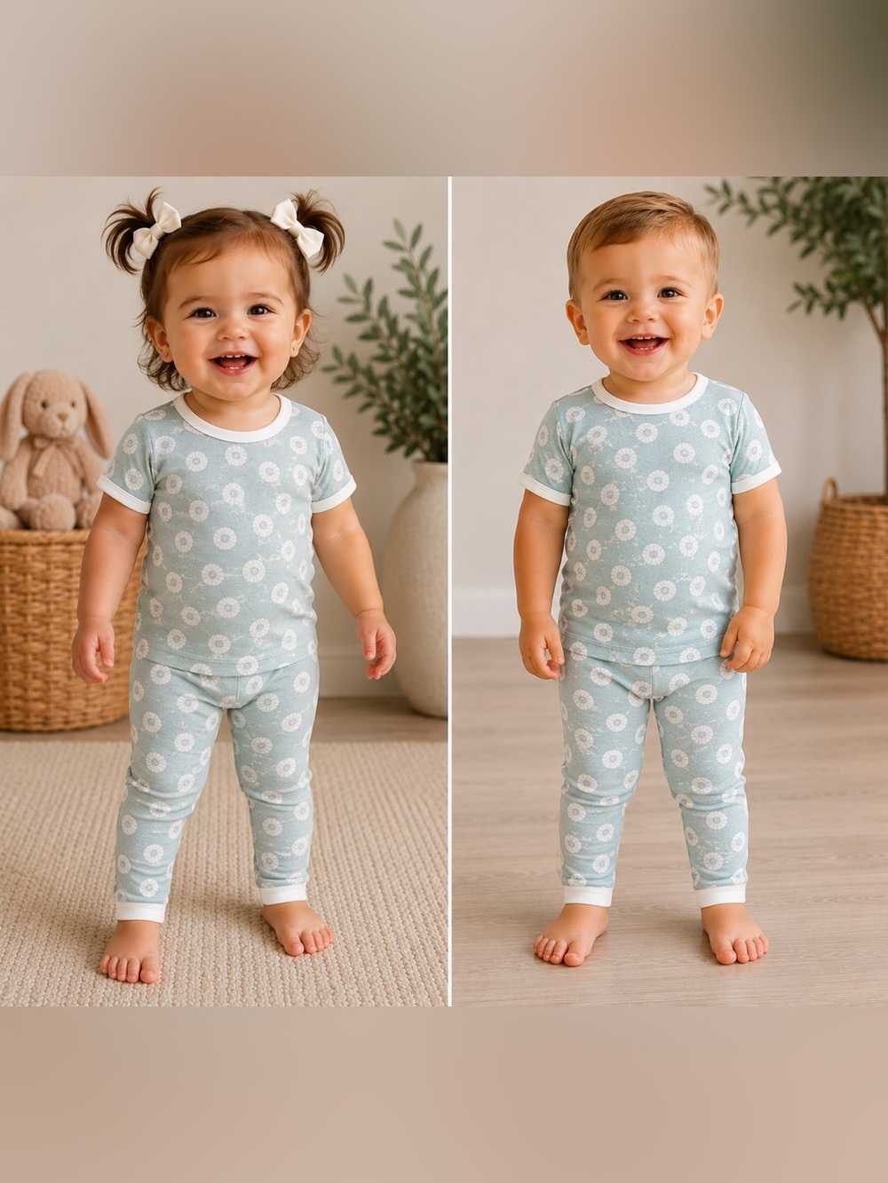 Kickee Pants Jade Sand Dollar 2 piece Baby Toddler Pjs Pajama Set Bamboo 18-24M